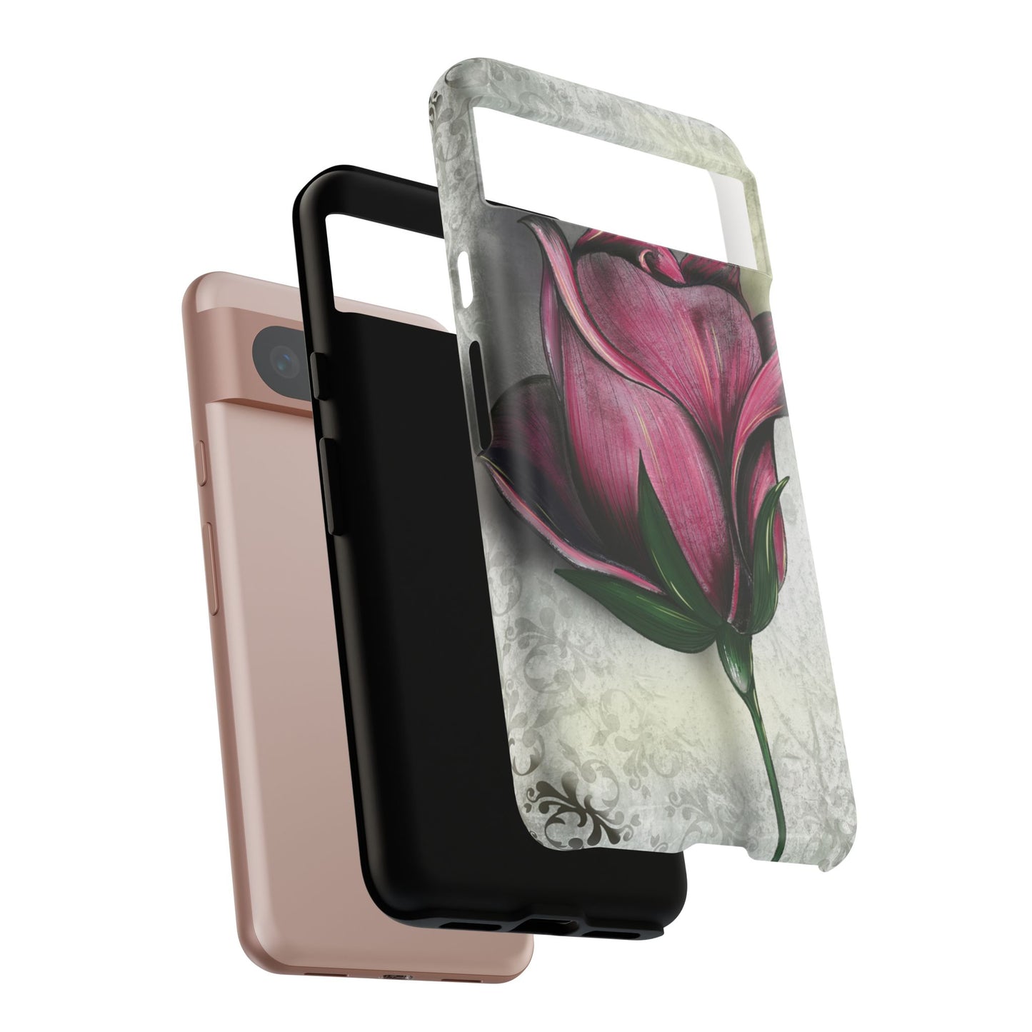 Rose Phone Case – Tough Cases, Floral Phone Cover, Gift for Her, Minimalist Design, Nature Lover's Accessory, Birthday Gift Idea