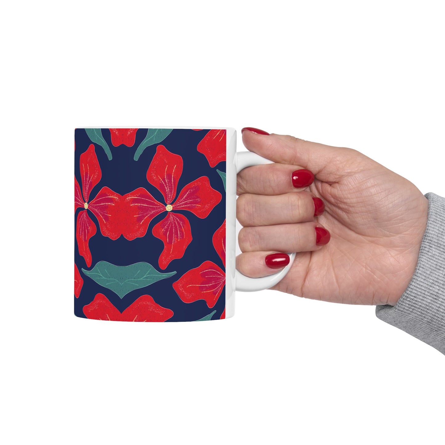 Vibrant Floral Ceramic Mug | Coffee Tea Cup, Gift for Her, Home Décor, Birthday, Mother's Day, Eco-Friendly
