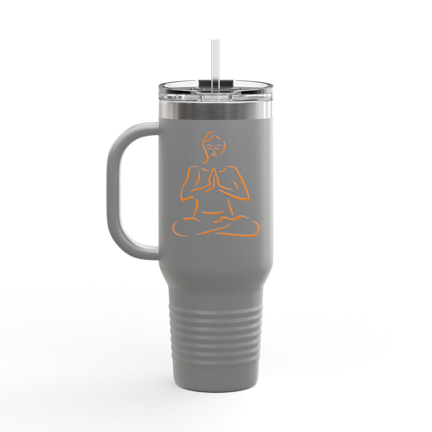 Mindful Travel Mug, Zen Coffee Cup, 40oz Insulated Flask, Inspirational Drinkware, Yoga Gift, Eco-Friendly Travel Tumbler