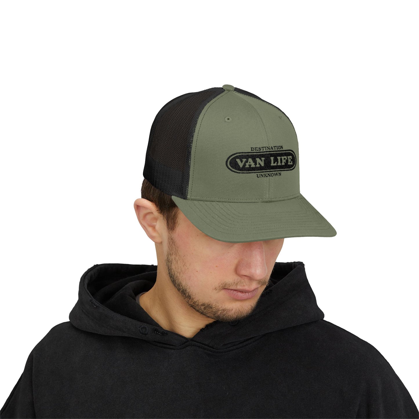 Van Life Snapback Trucker Cap, Adventure Hat, Travel Gift, Bohemian Style Cap, Outdoor Lifestyle Gear, Vacation Ready Accessory