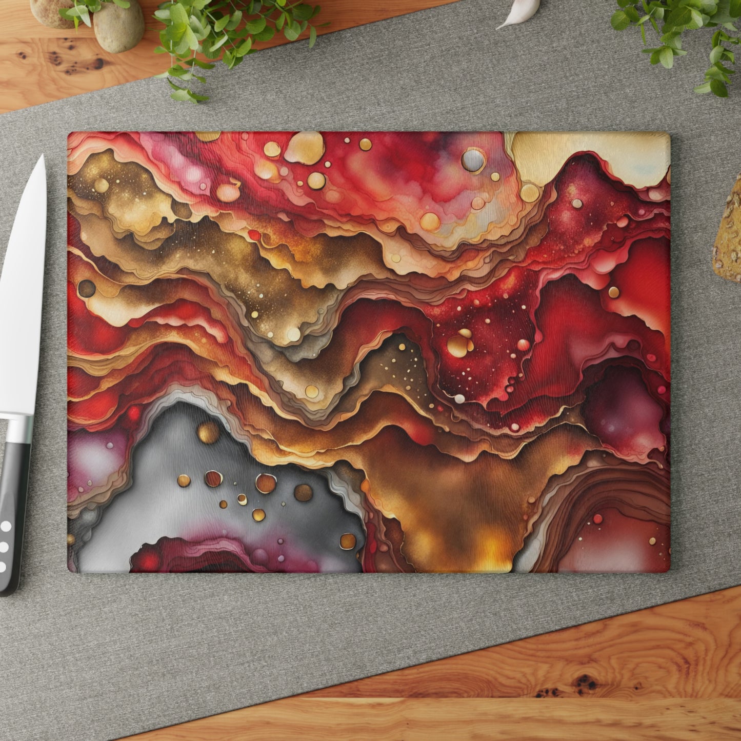 Elegant Resin-Inspired Glass Cutting Board - Perfect for Entertaining, Housewarming Gift, Kitchen Décor, Wedding Gift, Charcuterie Board