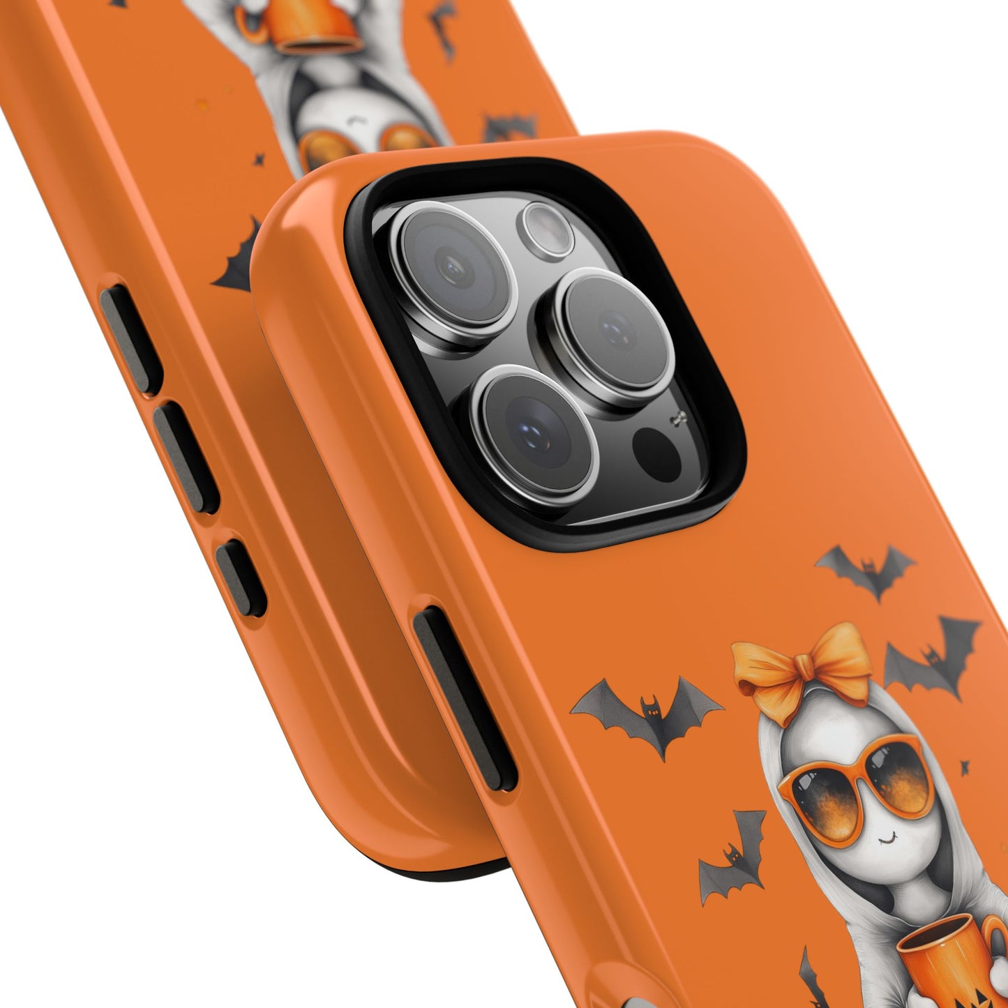 Halloween Ghost Phone Case, Cute Cat Ghost Case, Autumn Phone Cover, Spooky Season Gift, Trick or Treat Case