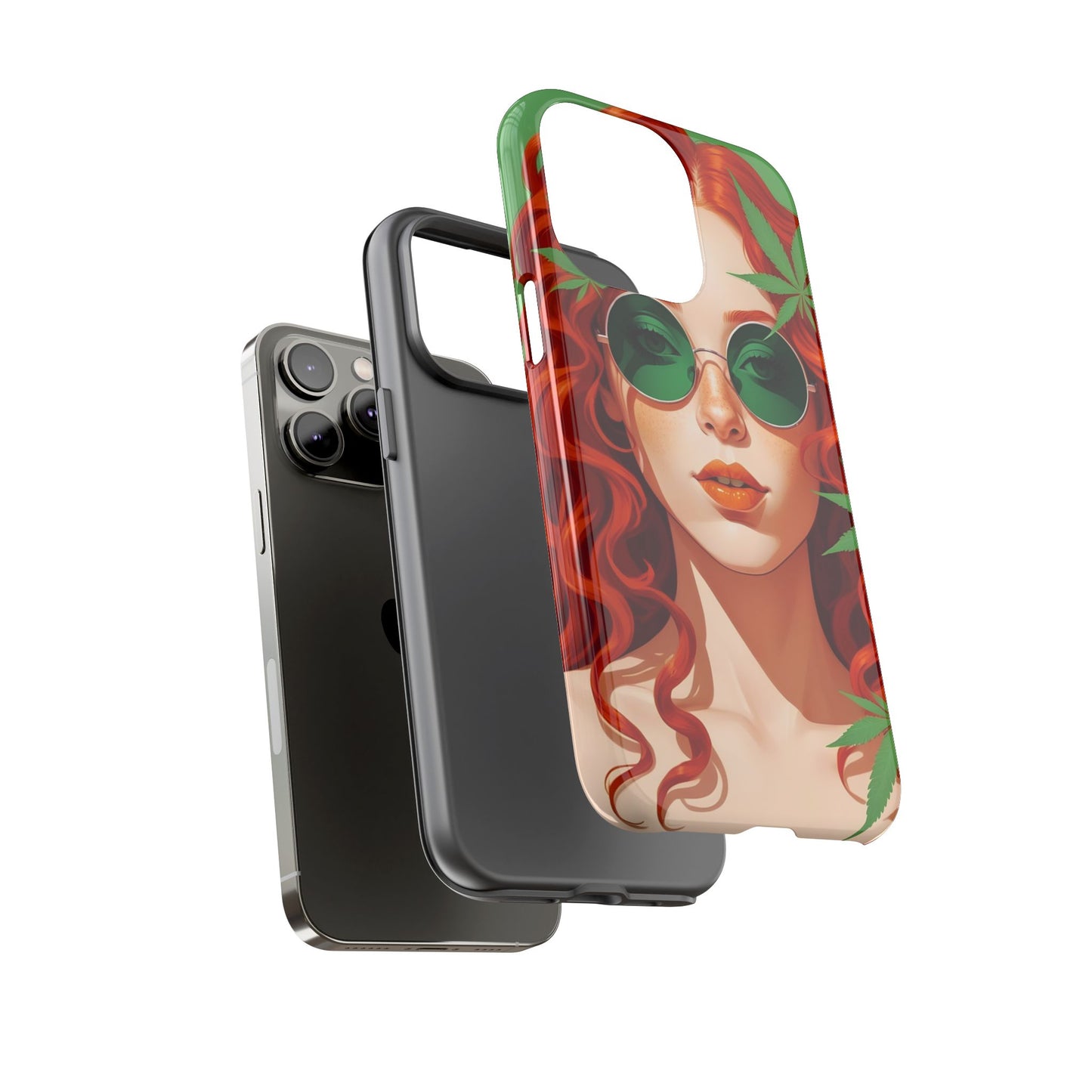 Vibrant Phone Case with Retro Greenery Design, Trendy Case for Casual Look, Gift for Her, Summer Vibes, Unique Phone Accessory