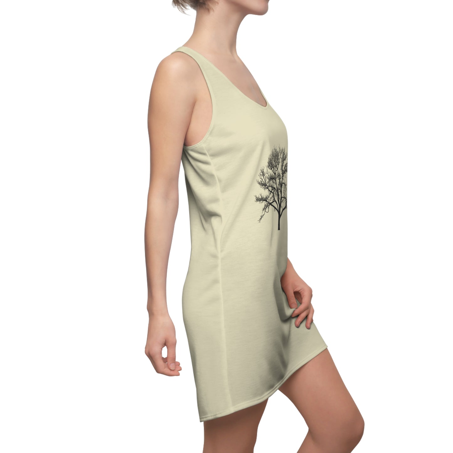 Nature-Inspired Women's Racerback Dress, Lightweight Summer Dress, Casual Outing Dress, Eco-Friendly Fashion, Gifts for Nature Lovers