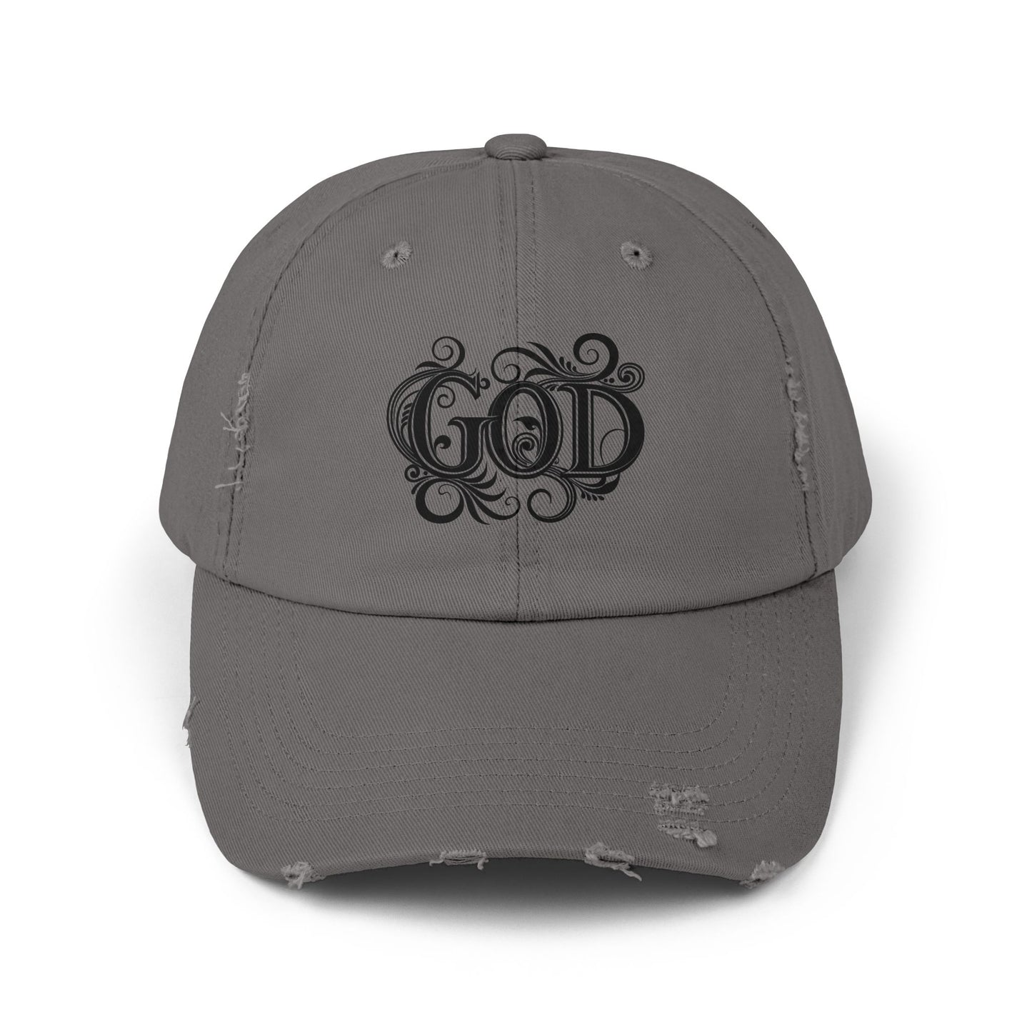 Distressed God Cap, Unisex Casual Hat, Trendy Vintage Cap, Faith Inspired Headwear, Gift for Religious Devotees