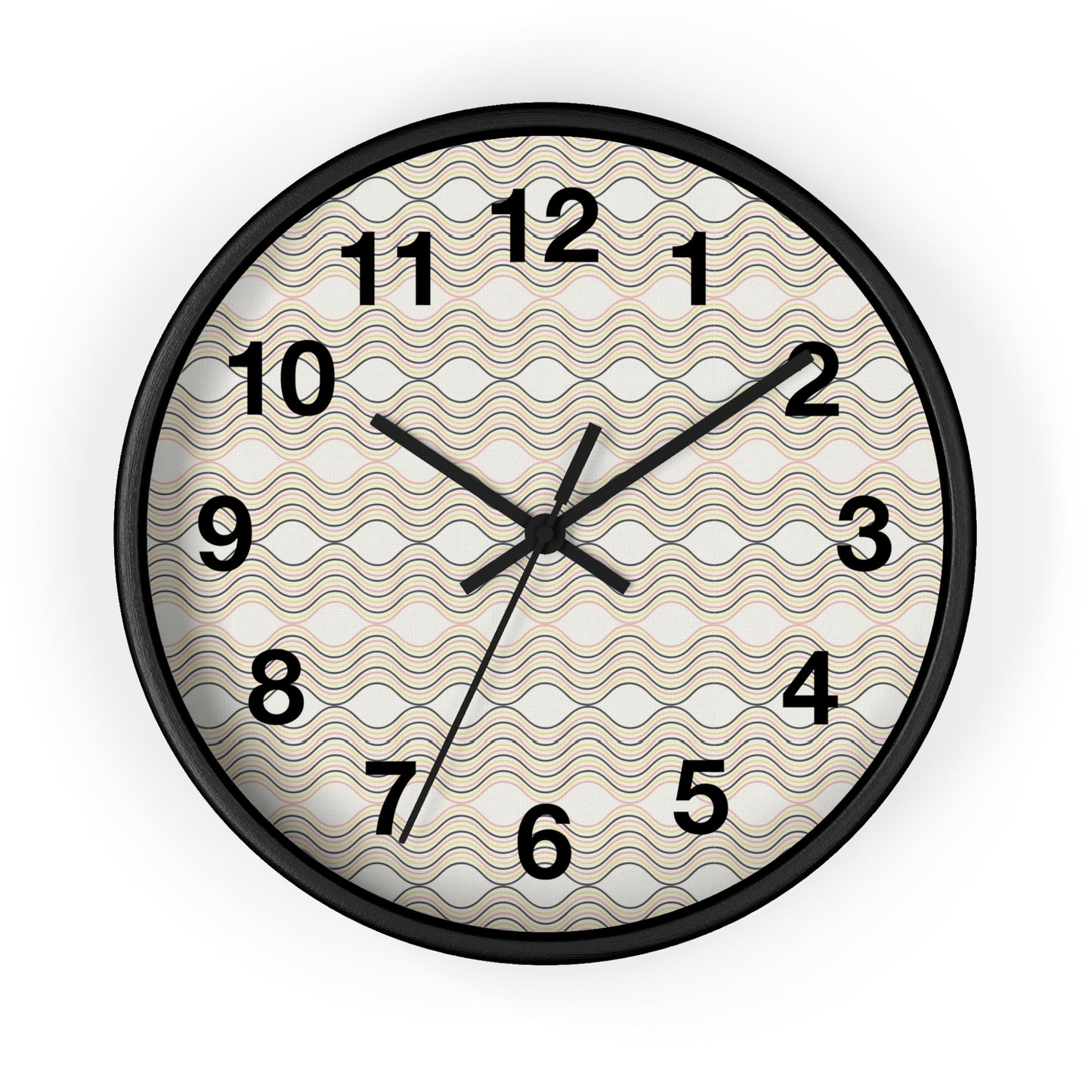 Modern Wave Pattern Wall Clock, Home Decor, Unique Gift, Coastal Vibes, Timepiece, Minimalist Design, Office Decor