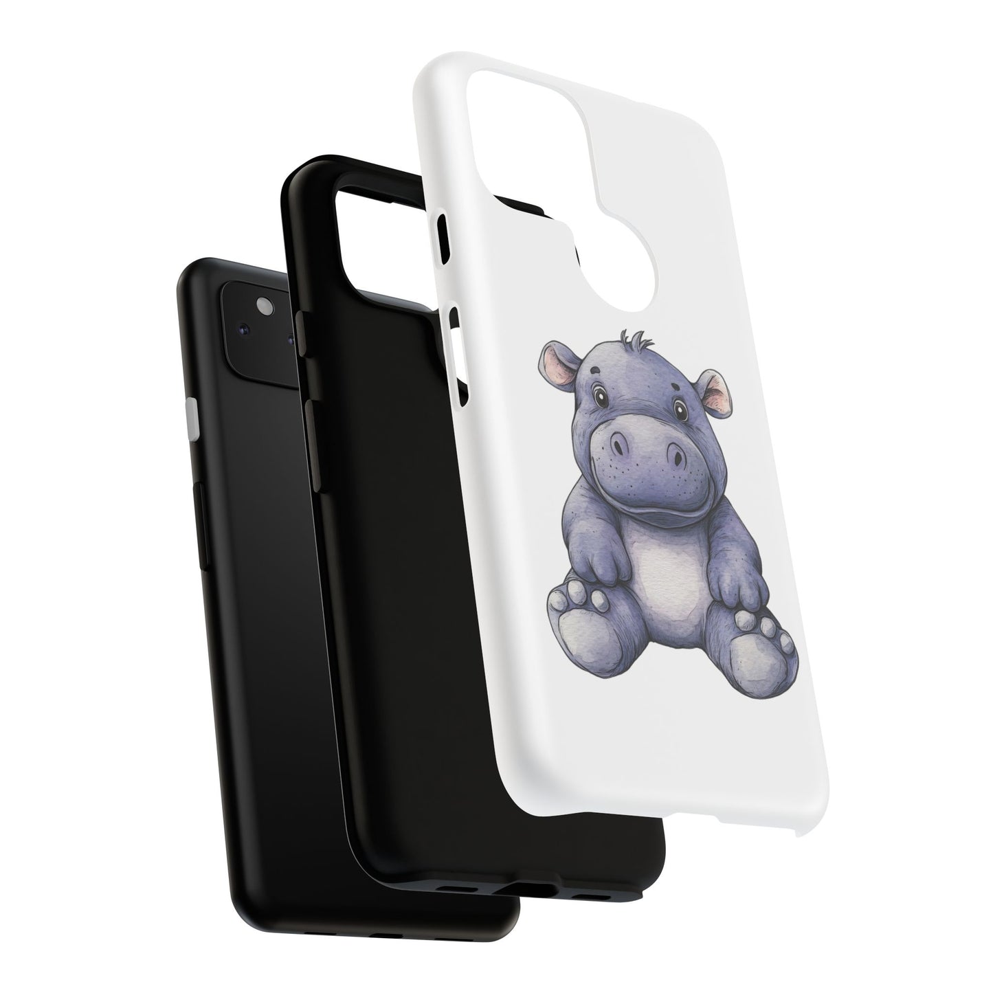 Cute Hippo Phone Case, Unique Tough Cases, Animal Lover Gift, Cute Animal Design, Baby Animal Phone Accessory