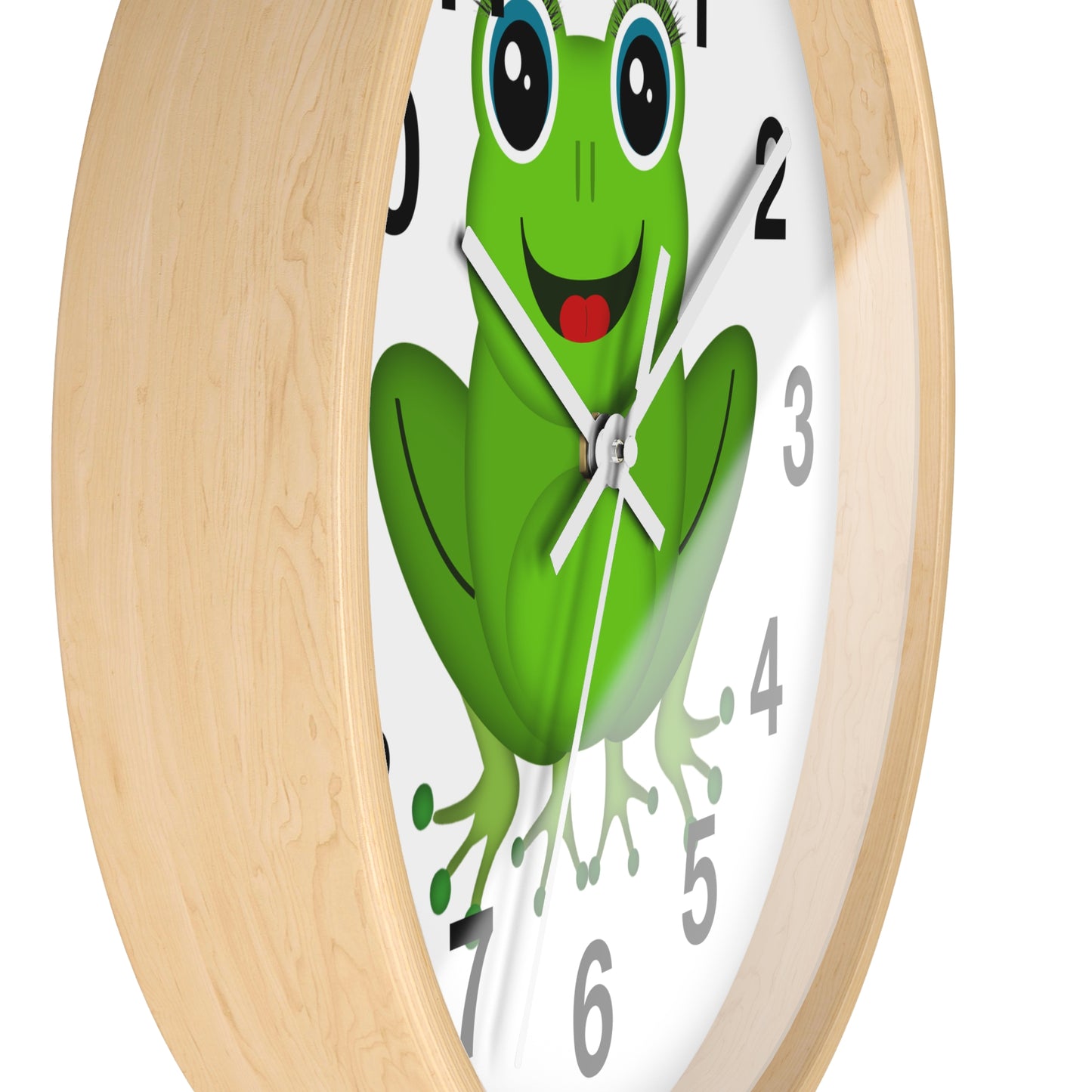 Frog Wall Clock - Whimsical Green Frog Design, Cute Home Decor, Kids Room, Animal Lover Gift, Fun Timepiece