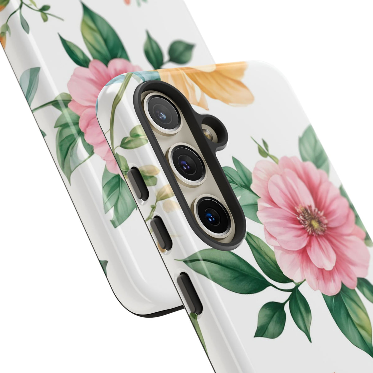 Floral Tough Phone Case — Pink Peony Protective Phone Cover