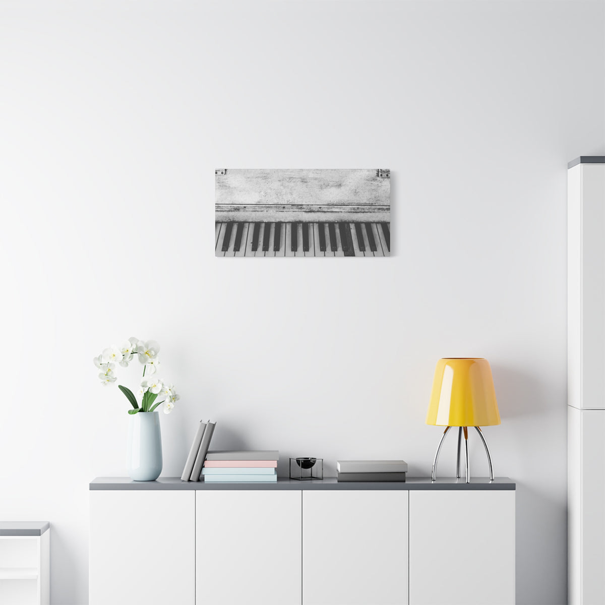 Vintage Piano Keys Matte Canvas Print
