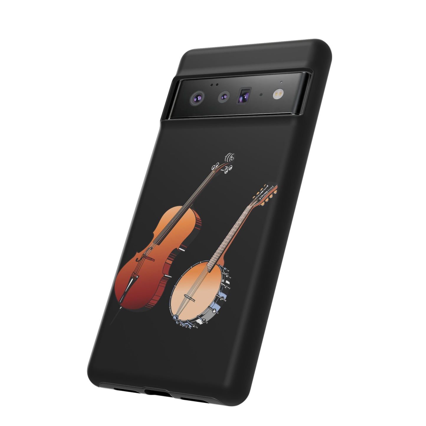 Musical Instrument Phone Case - Violin & Banjo Design, Music Lover Gift, Unique Phone Cover, Holiday Gift, Durable Tough Cases