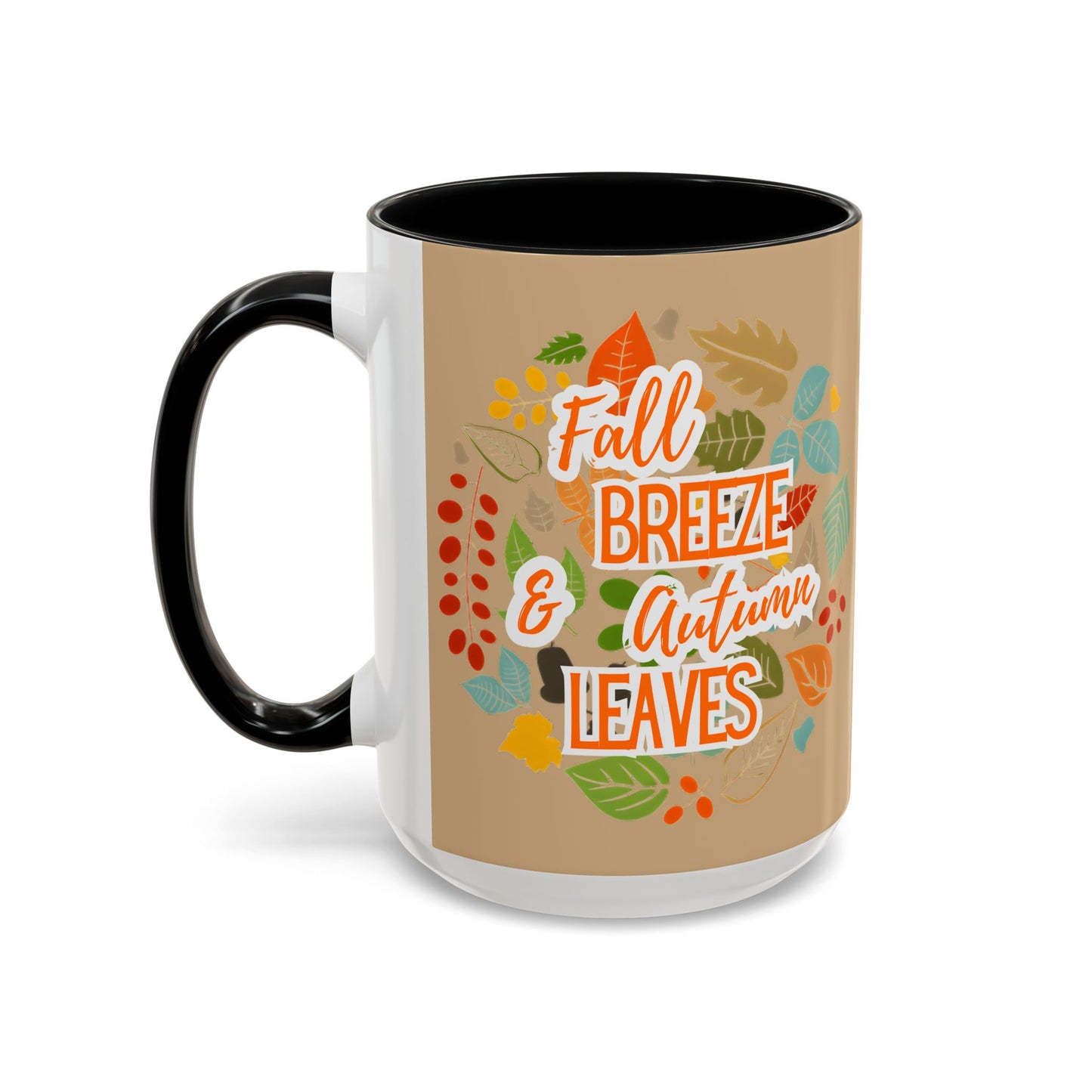 Fall Breeze & Leaves Coffee Mug, Autumn Mug, Seasonal Drinkware, Cozy Kitchen Decor, Perfect Gift for Fall Lovers