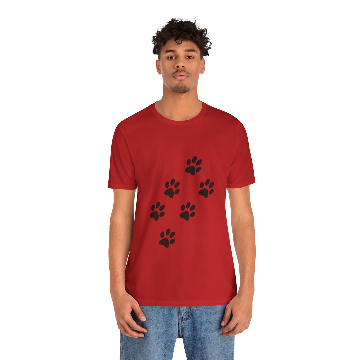 Paw Print Short Sleeve Tee | Unisex Animal Lover Shirt, Pet Owner Gift, Casual Wear, Gifts for Dog Lovers, Comfortable T-Shirt