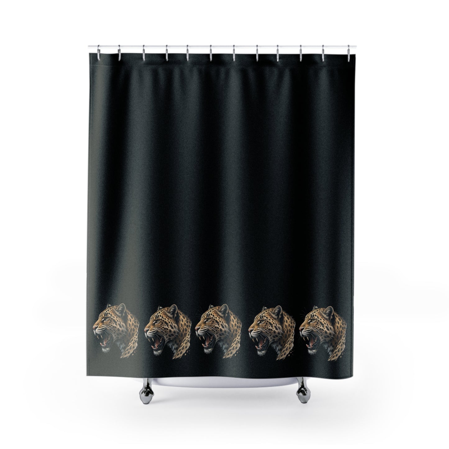 Fierce Leopard Print Shower Curtain | Bold Bathroom Decor, Wildlife Theme, Jungle Vibes, Gift for Animal Lovers, Unique Home Accent