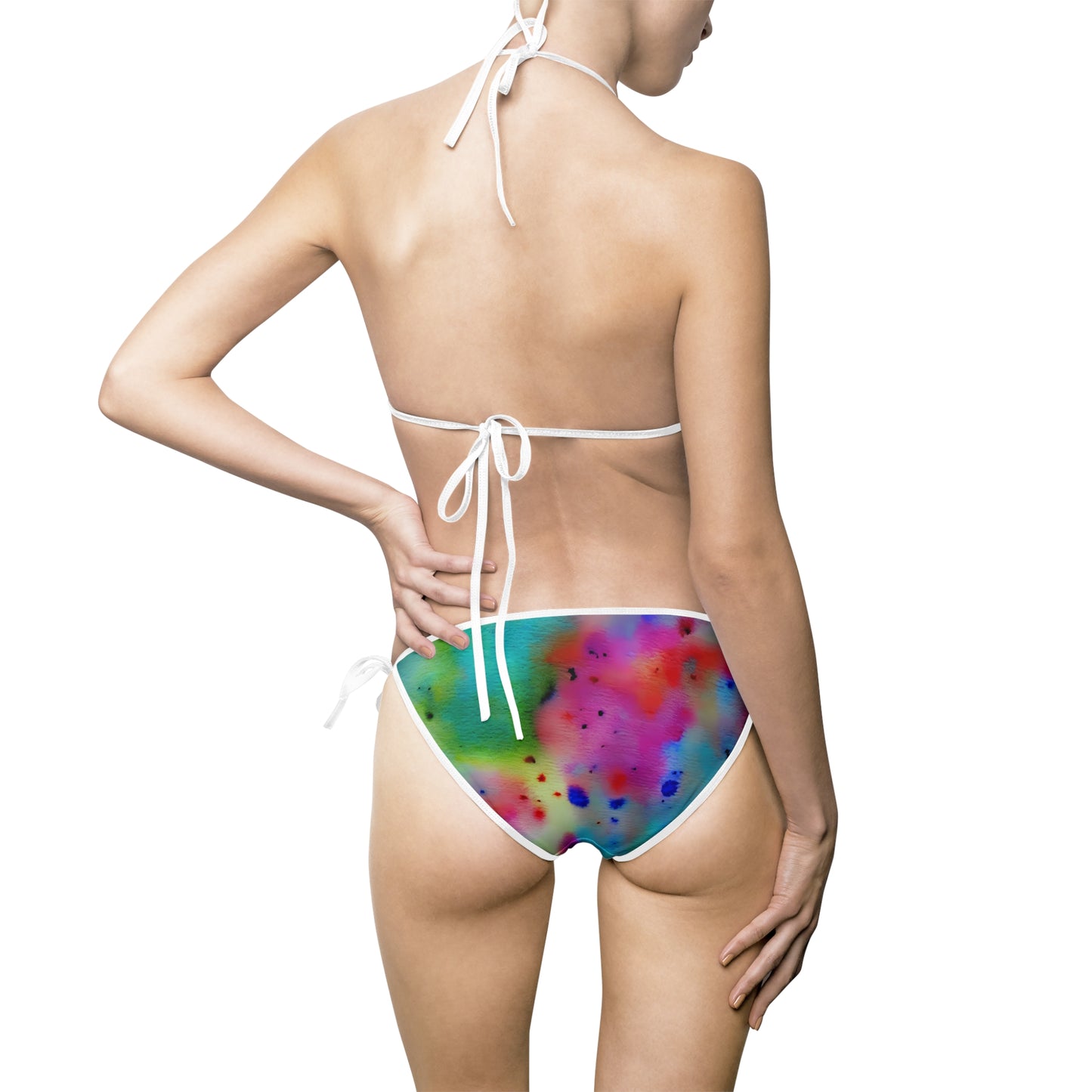Colorful Tie-Dye Women's Bikini Swimsuit, Beach Swimwear, Summer Vacation, Pool Party, Resort Getaway, Festival Outfits
