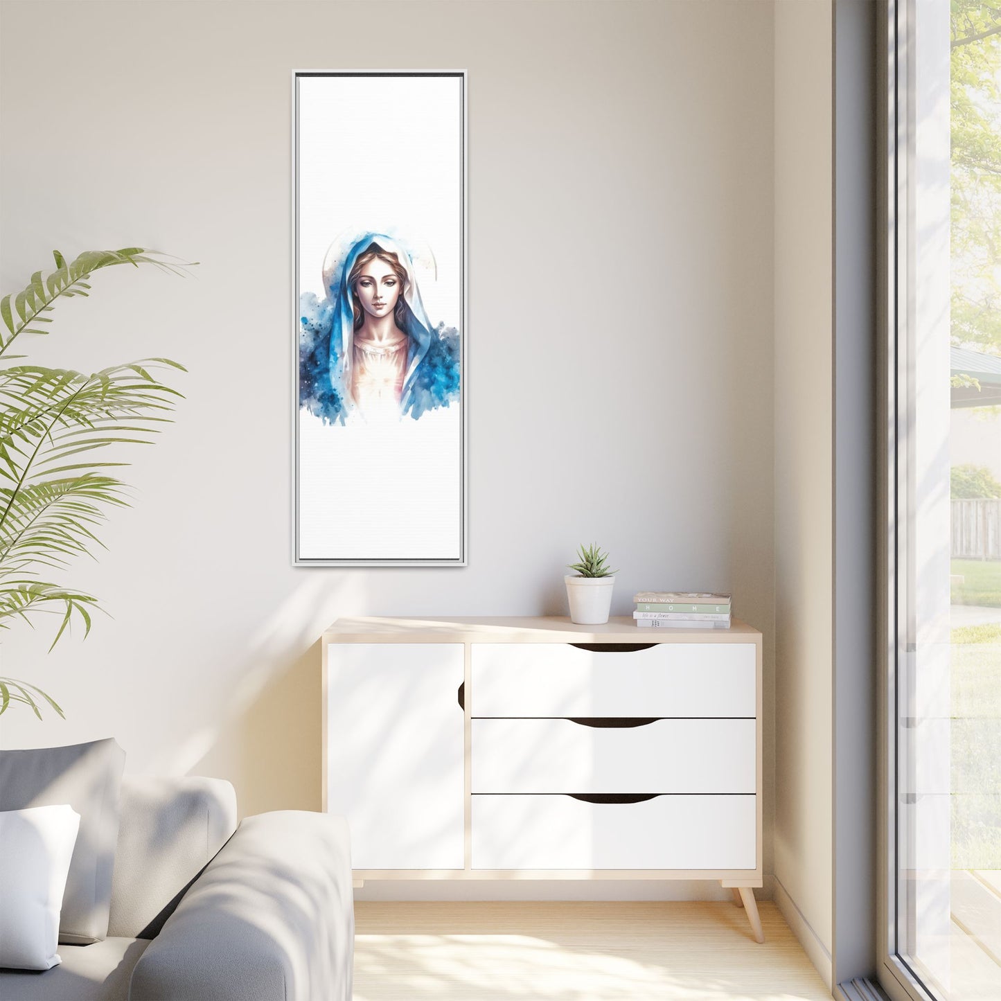Framed Canvas Art Print, Spiritual Decor, Religious Artwork, Wall Decor, Gift for Faith, Elegant Home Decoration