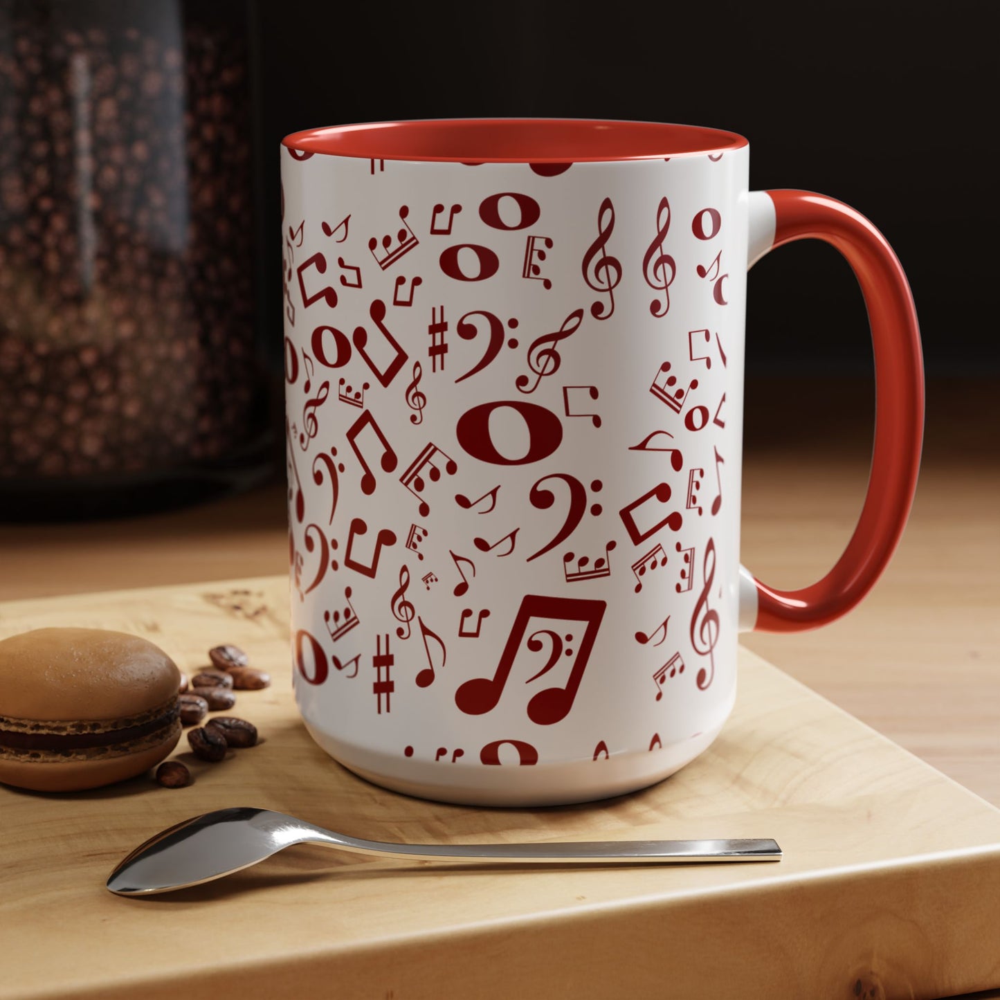 Accent Coffee Mug (11, 15oz) - Musical Notes