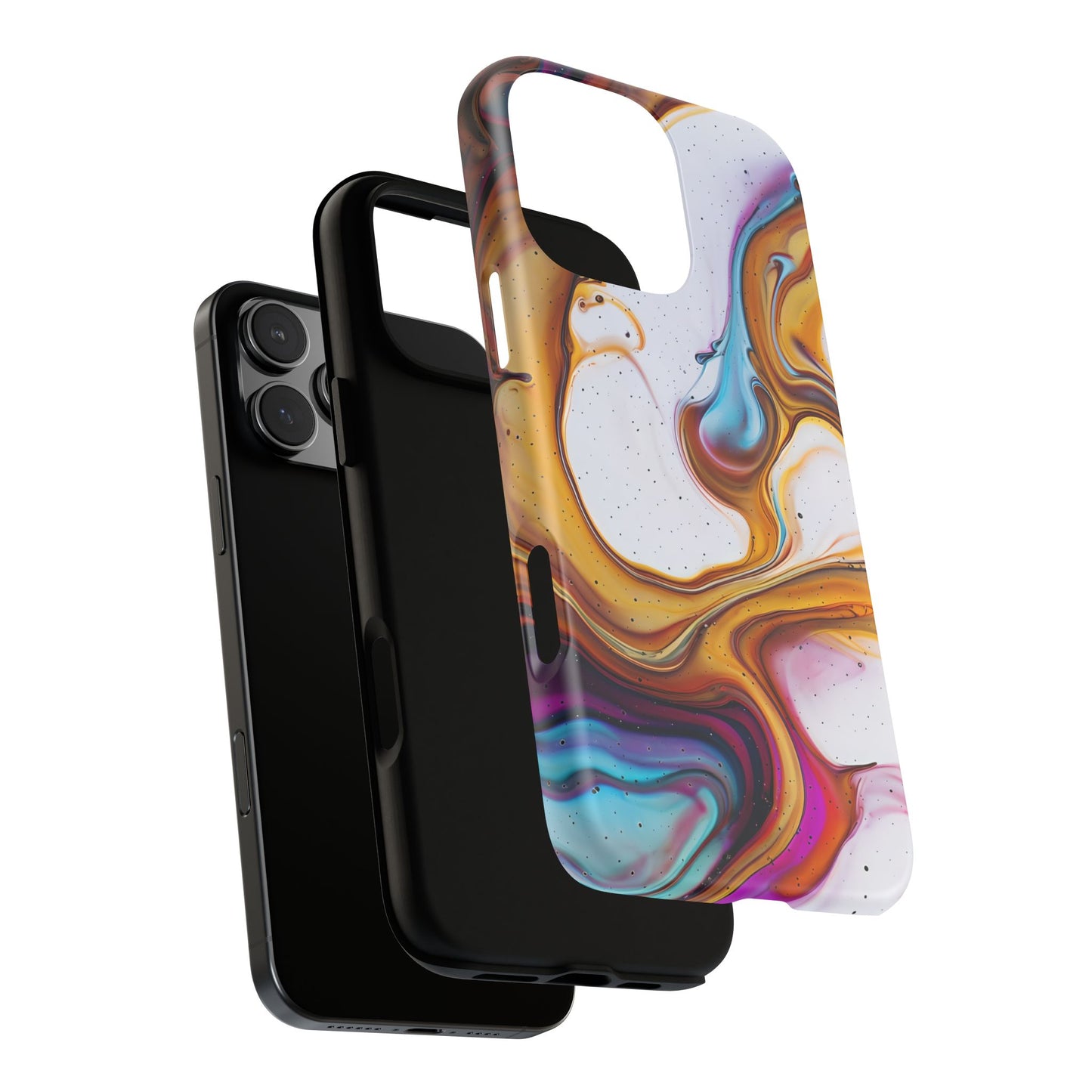 Artistic Phone Case, Tough Cases with Colorful Marble Design