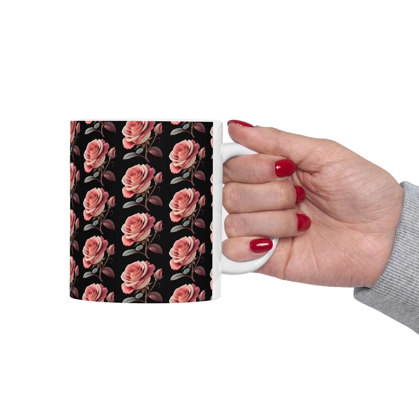Ceramic Mug, (11oz, 15oz) Roses