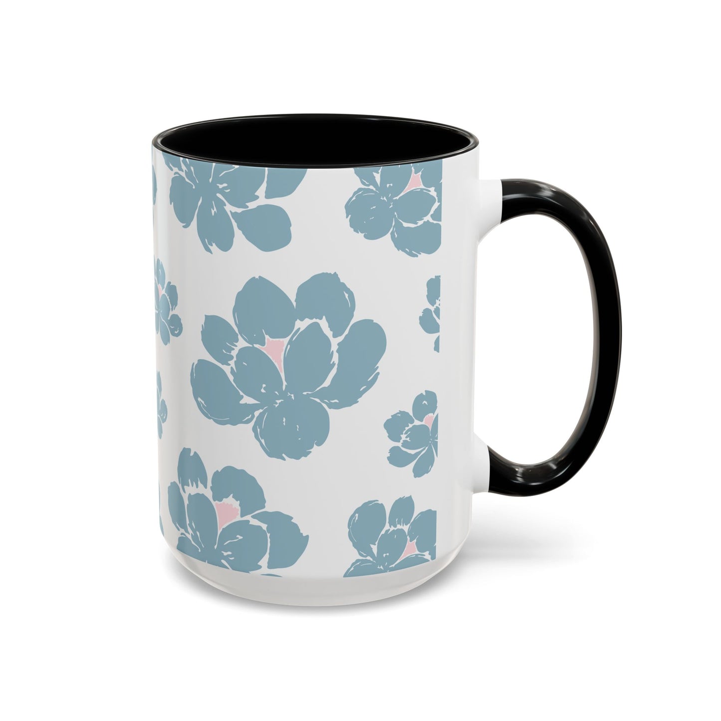 Floral Accent Coffee Mug - Elegant Drinkware, Perfect Gift for Her, Home Decor, Mother's Day, Birthday, Coffee Lovers