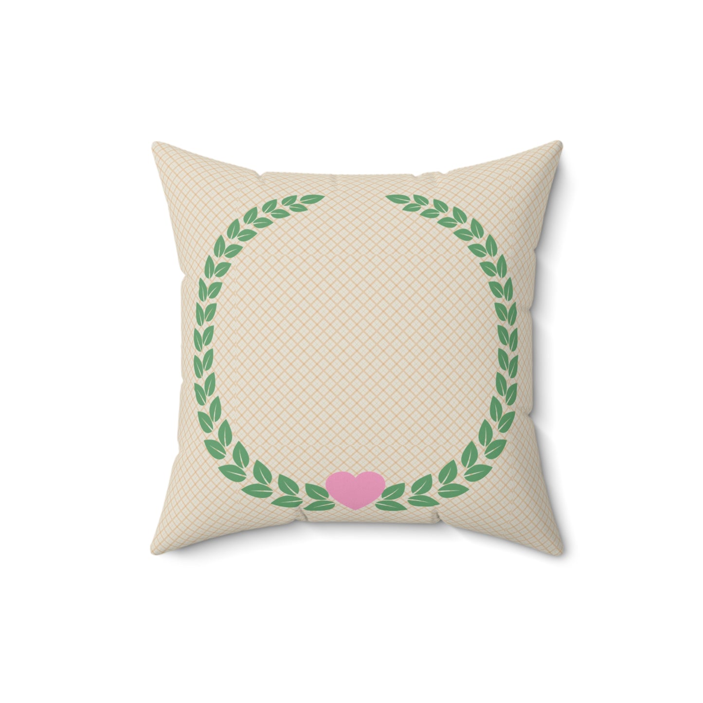 Heart Wreath Decorative Pillow, Cozy Home Accent, Throw Cushion for Weddings, Valentine's Day, Housewarming Gift, Living Room Decor