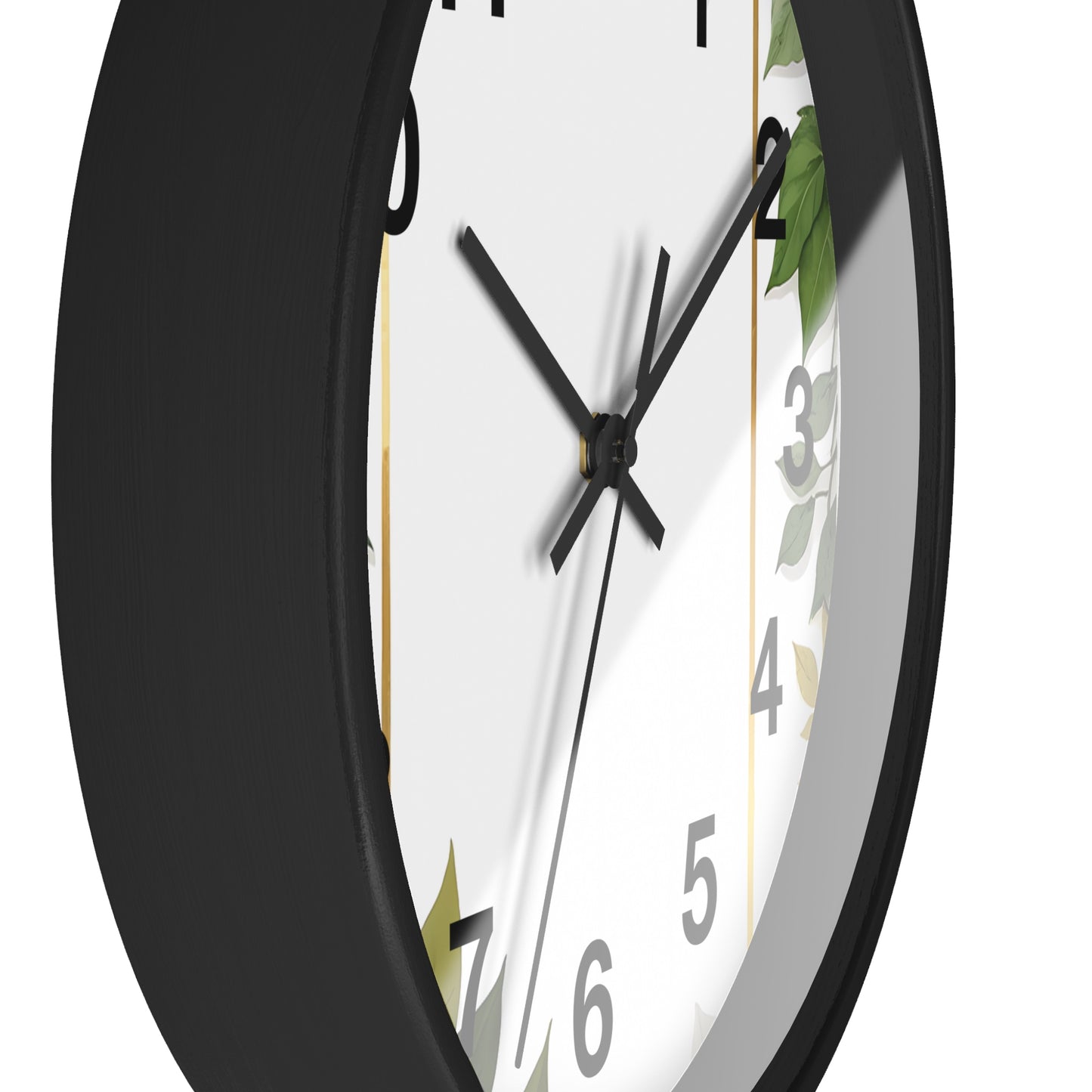 Elegant Leafy Wall Clock | Home Décor, Gift for Her, Modern Rustic Design, Nature Lover Wall Art, Stylish Timepiece