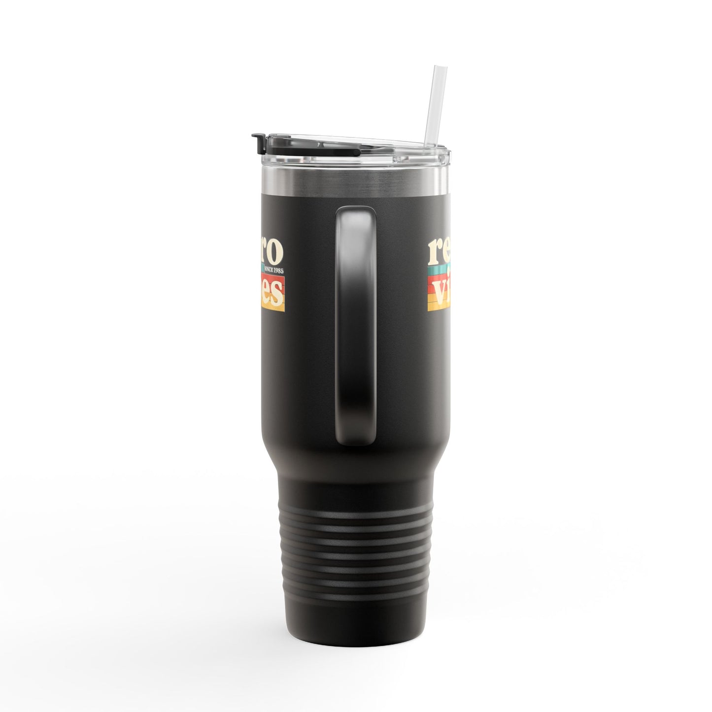 Retro Vibes Insulated 40oz Travel Mug | Fun Travel Cup for Coffee Lovers, Perfect for Road Trips, Picnics, Gifts