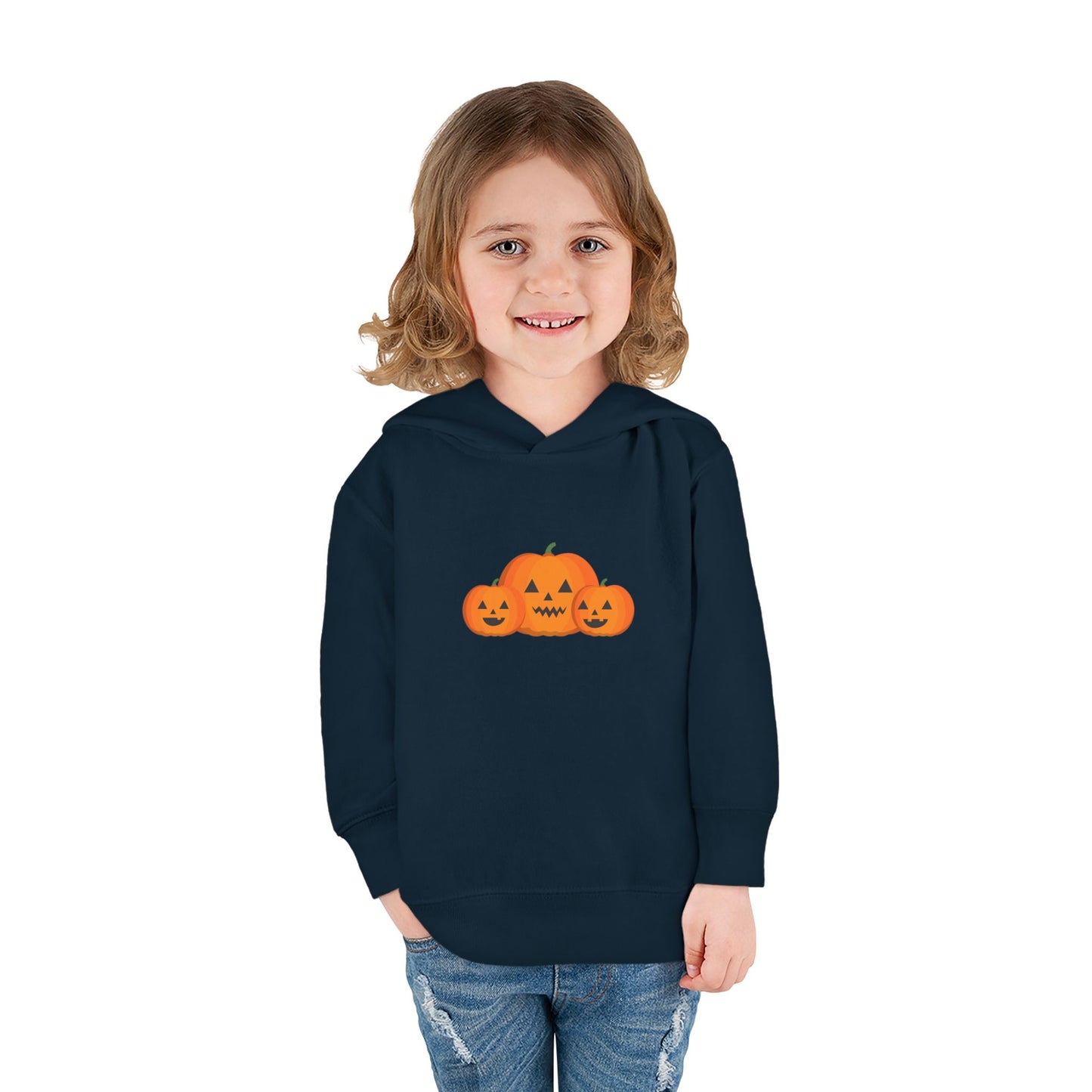 Halloween Pumpkin Toddler Hoodie, Cozy Autumn Wear, Kid's Holiday Sweatshirt, Fall Outfit, Trick-or-Treat Apparel