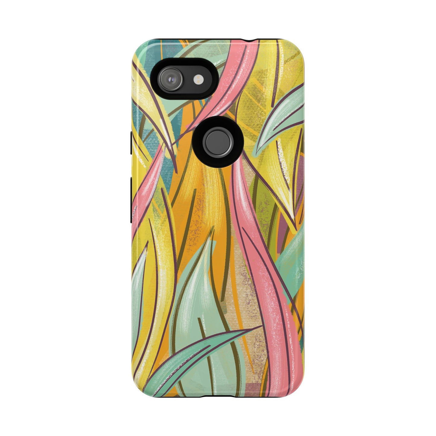 Vibrant Phone Case with Colorful Leaf Design, Tough Cases for Nature Lovers, Eco-Friendly Gift, Summer Vibes, Floral Phone Cover