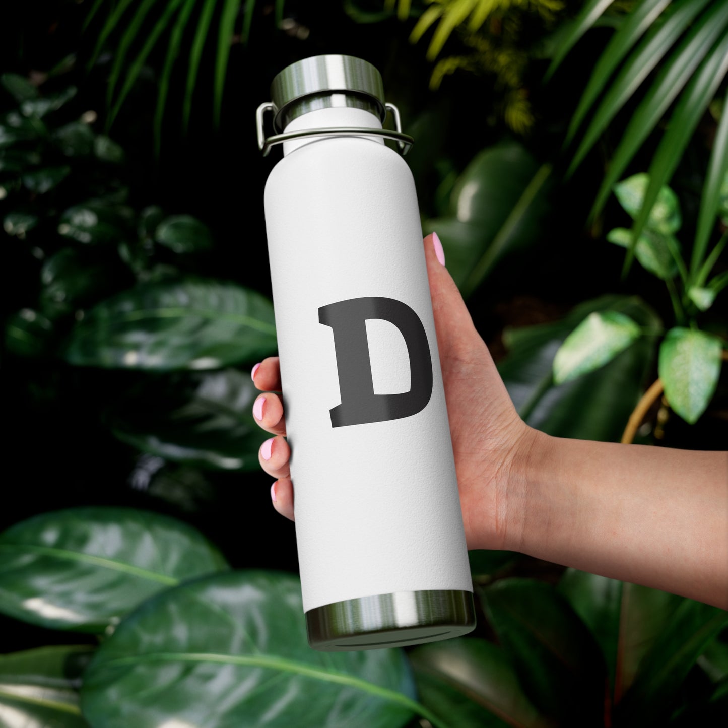 Personalized Copper Insulated Water Bottle, 22oz - "D" Custom Monogram, Travel Mug, Fitness Bottle, Hydration Gift, Eco-Friendly