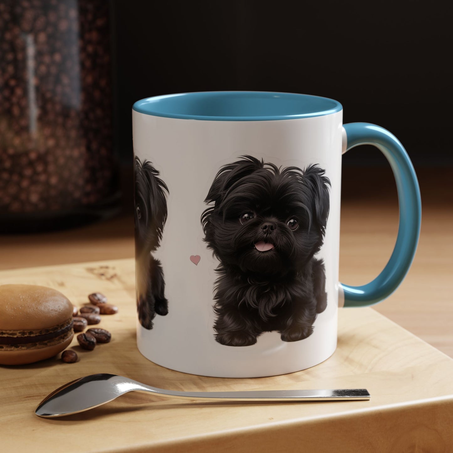 Cute Pug Accent Coffee Mug, Pet Lover Gift, Coffee Cup, Dog Mom Mug, Black Dog Ceramic Mug