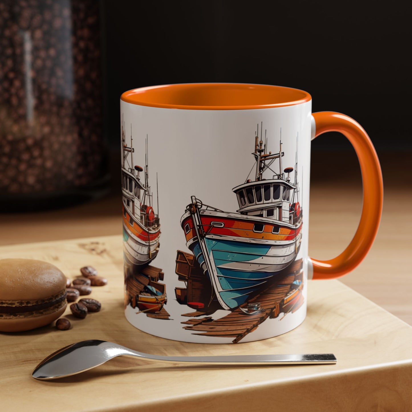 Nautical Accent Coffee Mug | Perfect for Boat Lovers, Sailor Gifts, Coastal Decor, Unique Gift Idea, Custom Artwork Mug
