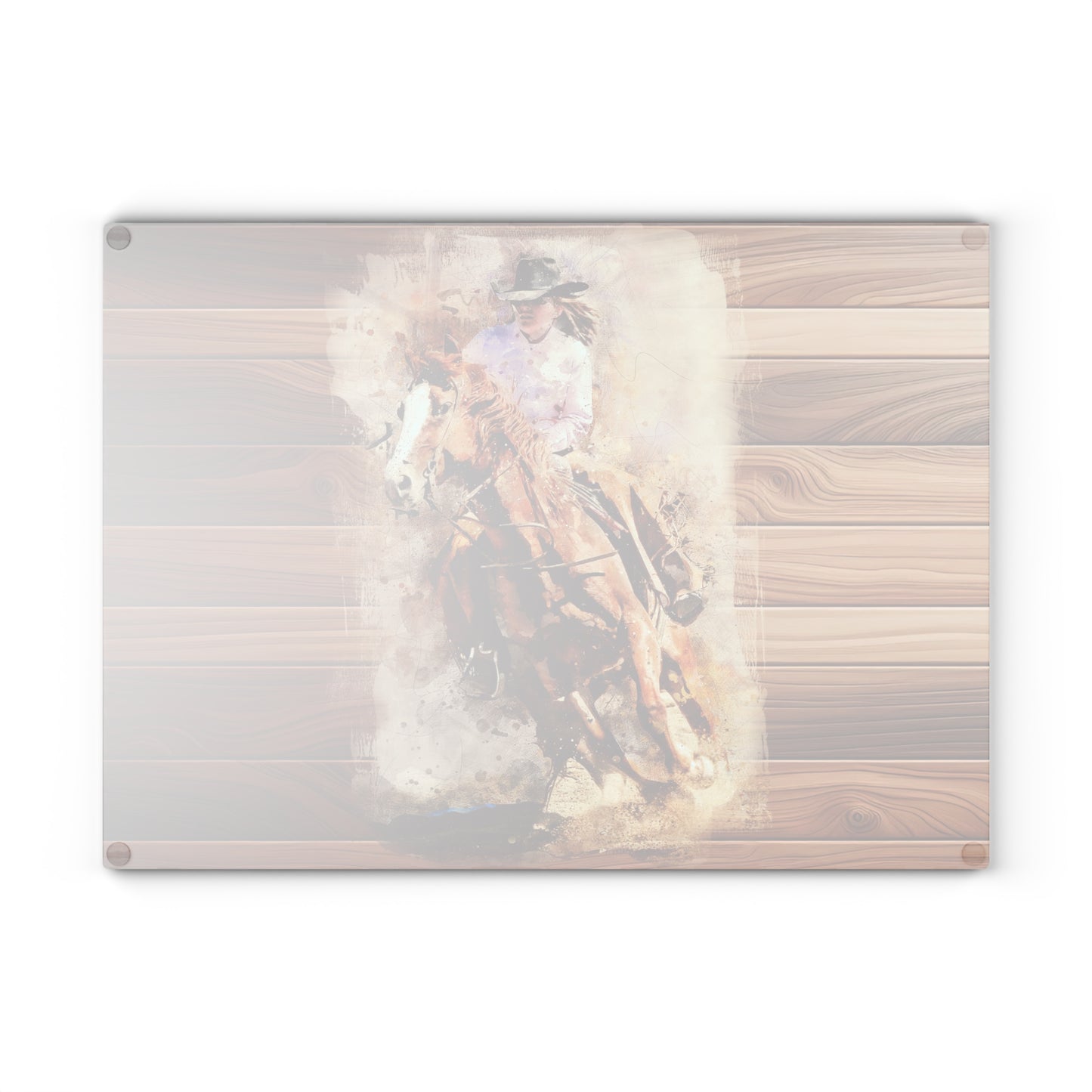 Rustic Equestrian Glass Cutting Board, Horse Lover Gift, Kitchen Decor, Unique Wedding Gift, Country Home Accessory, Farmhouse Style