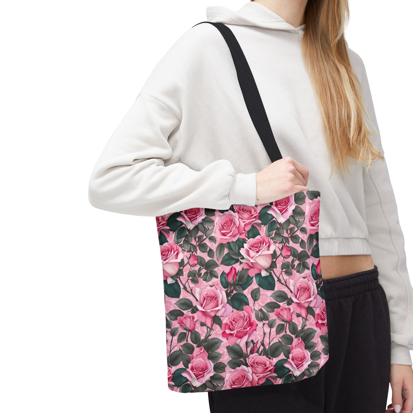Pretty Pink Floral Tote Bag, Stylish Reusable Bag, Shopping Tote, Gift for Her, Eco-Friendly, Mother's Day Gift