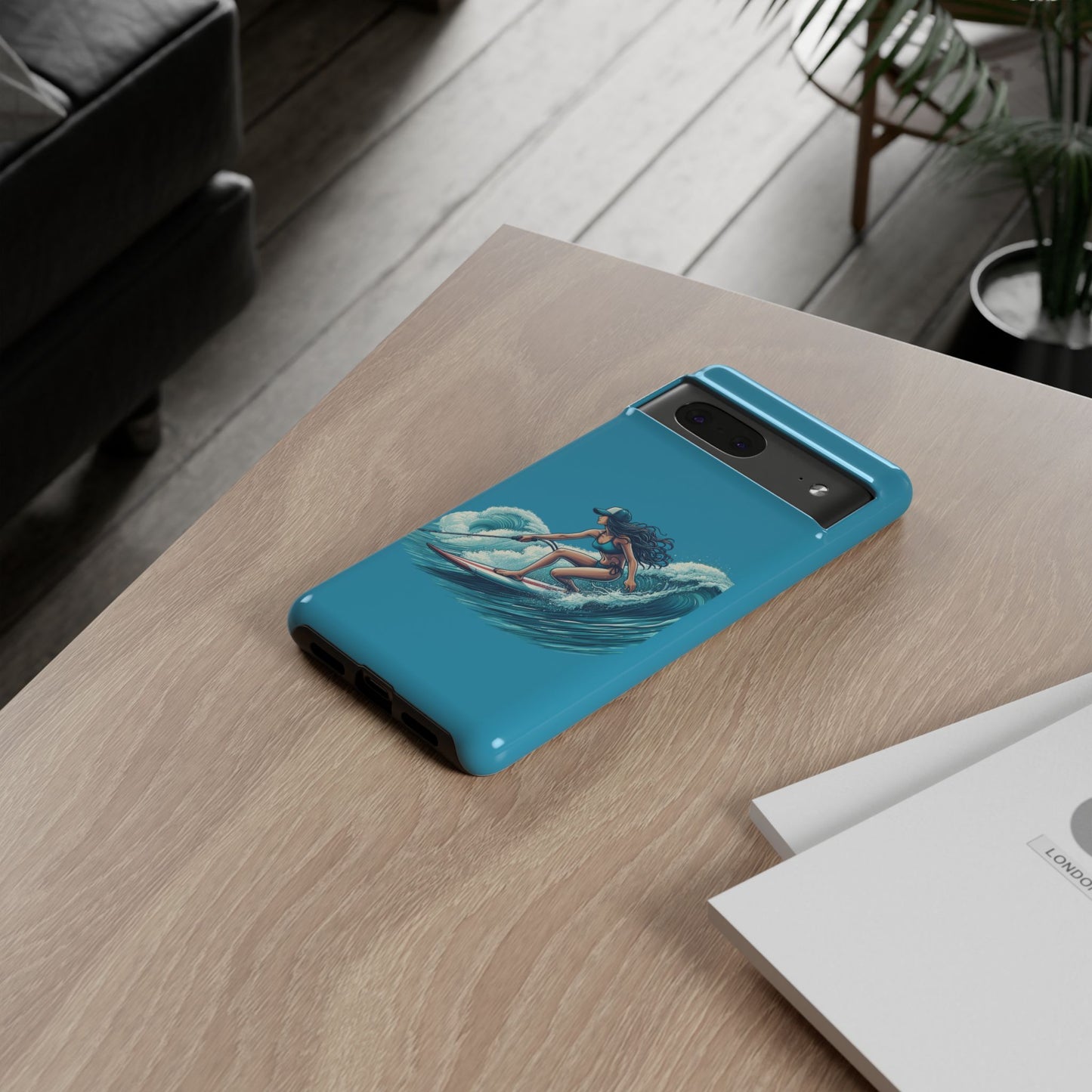 Surfing Phone Case, Coastal Vibes Phone Cover, Tough Cases for Beach Lovers, Ocean Art Phone Accessories, Summer Gift Idea