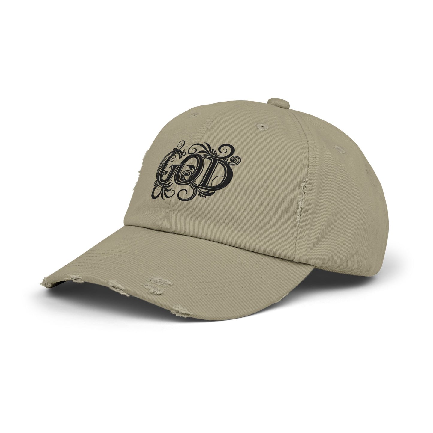 Distressed God Cap, Unisex Casual Hat, Trendy Vintage Cap, Faith Inspired Headwear, Gift for Religious Devotees