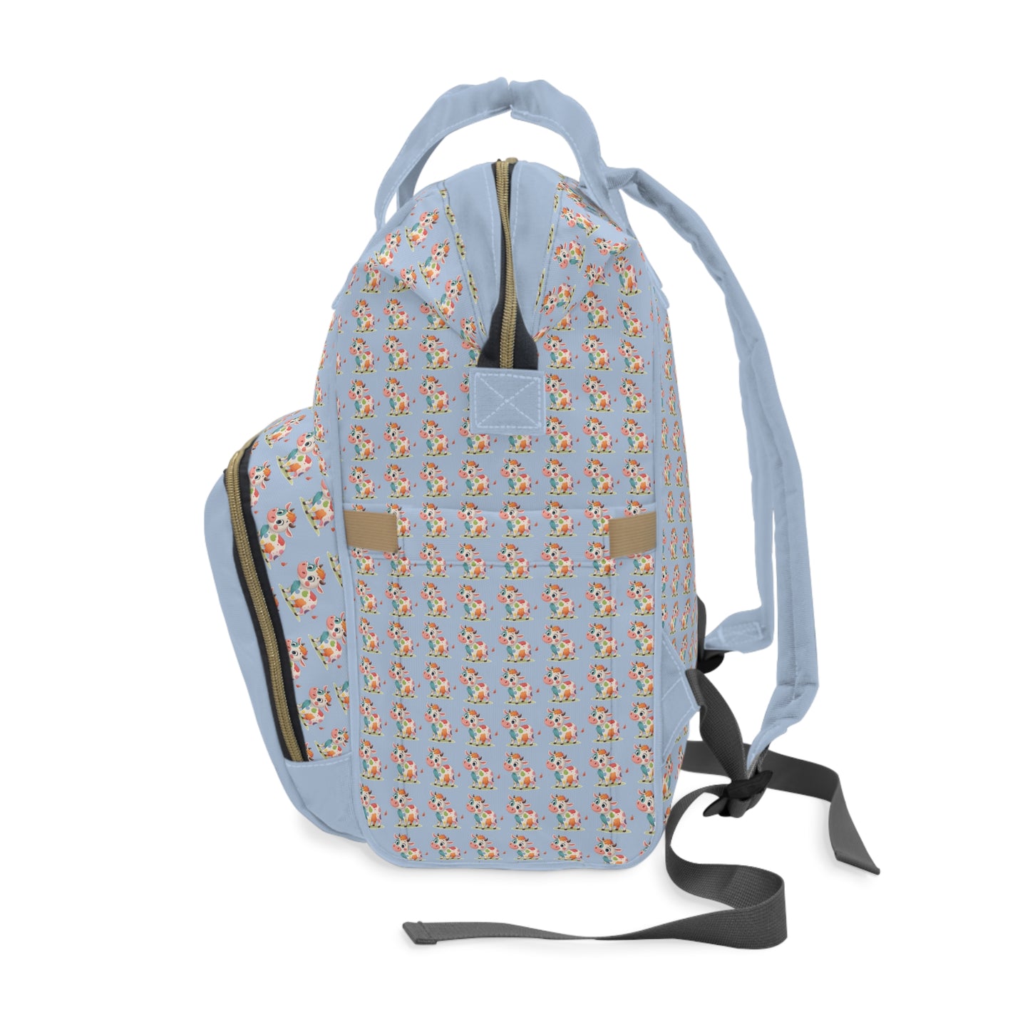 Cute Cow Pattern Diaper Backpack, Functional Baby Bag, Stylish Nursery Essential, Ideal for Moms and Dads, Baby Shower Gift, Travel Friendly