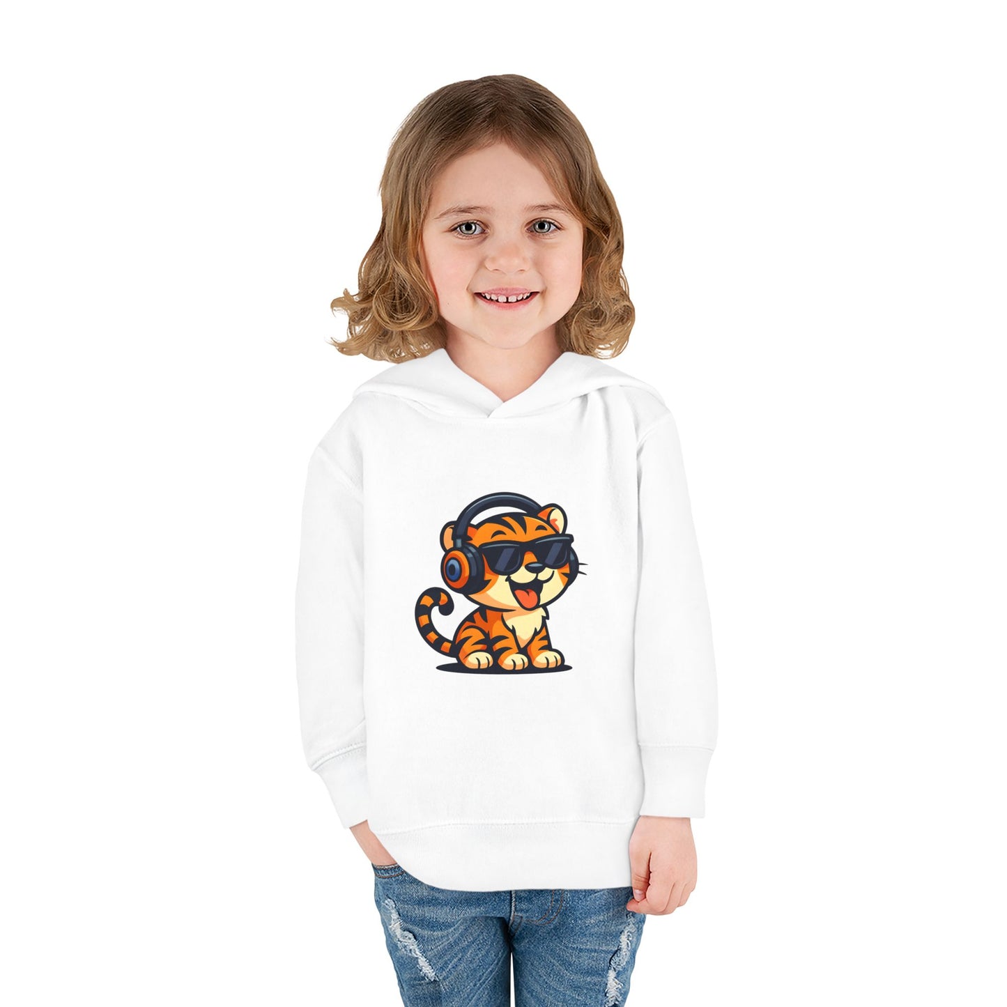 Toddler Cool Cat Fleece Hoodie - Fun Kids Apparel for Playtime, Birthday Gift, Nursery, Casual Wear, Music Lovers