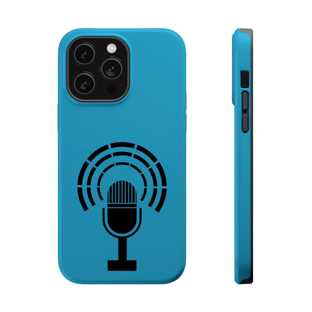 Phone Case — Retro Microphone Podcast Design, Magnetic Impact-Resistant