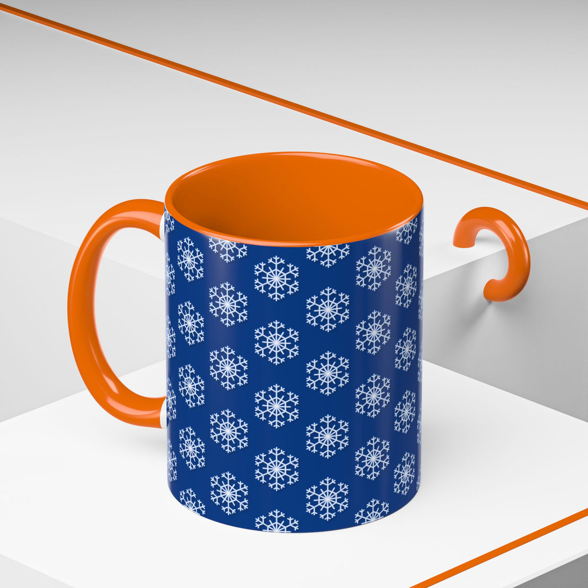 Blue Snowflake Accent Coffee Mug for Winter, Holiday Gift, Cozy Drinkware, Festive Kitchen Decor, Mug for Coffee Lovers, Tea Time Essential