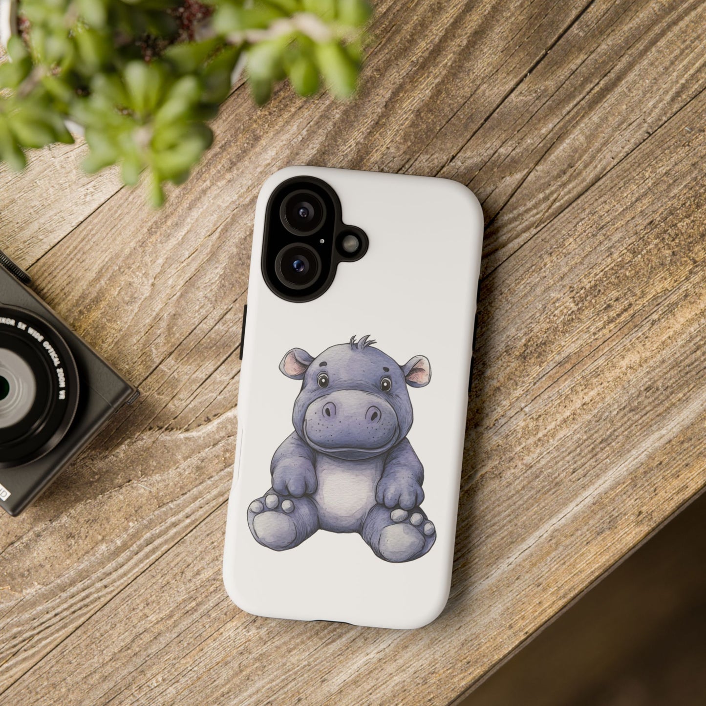 Cute Hippo Phone Case, Unique Tough Cases, Animal Lover Gift, Cute Animal Design, Baby Animal Phone Accessory