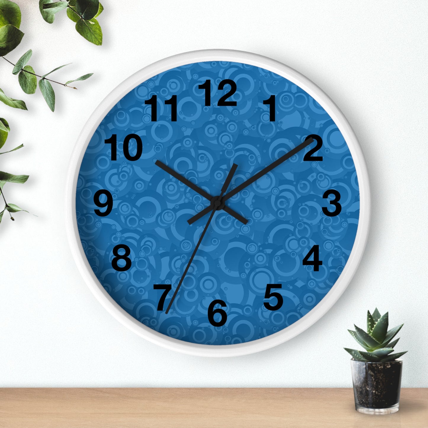 Modern Blue Pattern Wall Clock - Home Decor, Unique Timepiece, Gift Idea, Stylish Wall Art, Office Decor