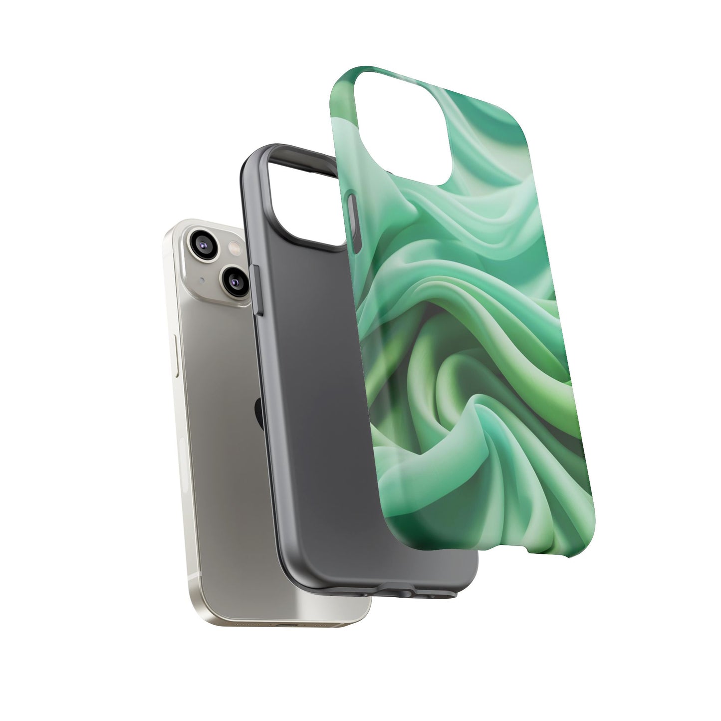 Stylish Phone Case, Tough Case, Green Abstract Design, Cell Phone Cover, Unique Gift, Trendy Accessory