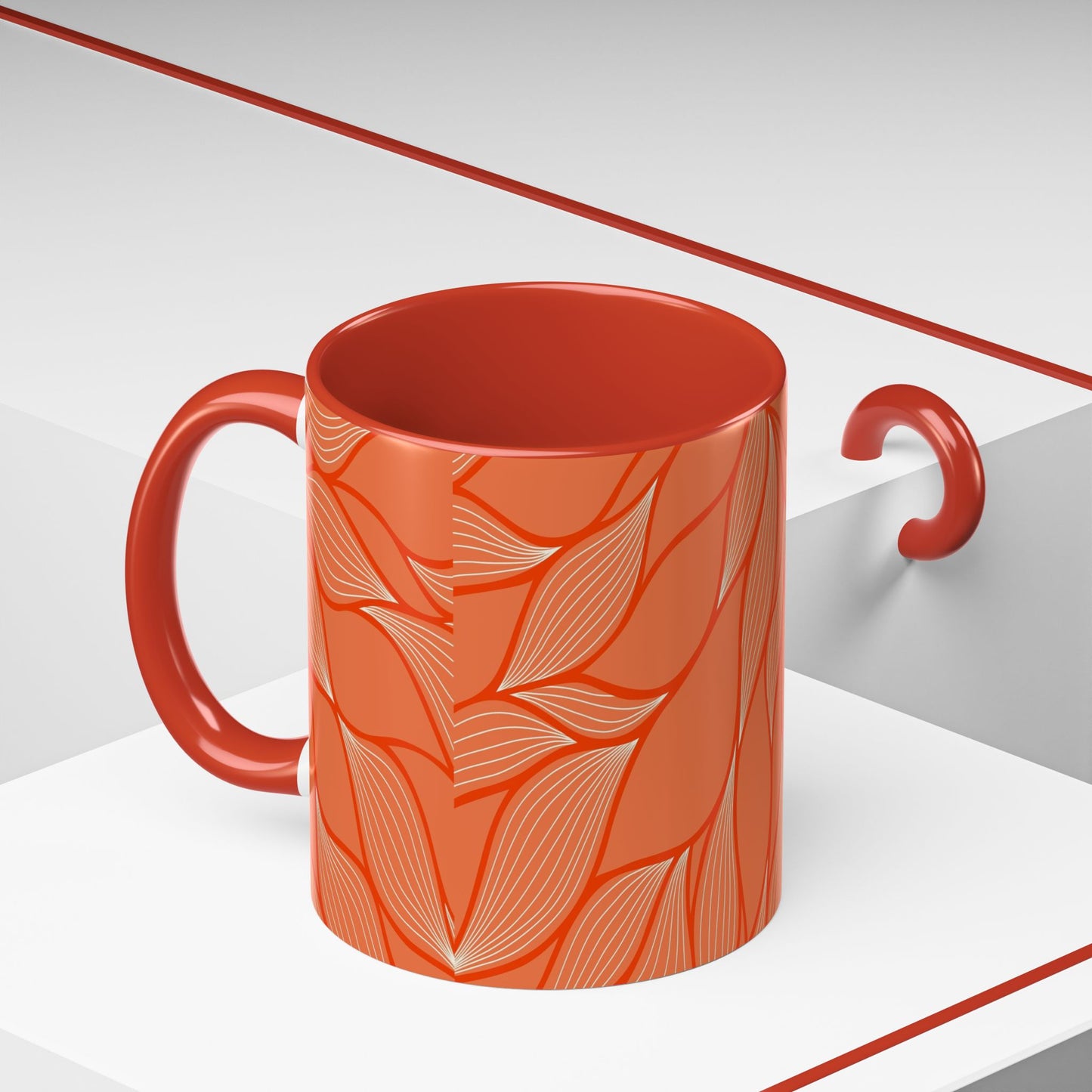 Stylish Accent Coffee Mug, Floral Pattern Drinkware, Unique Gift for Coffee Lovers, Home Decor, Kitchenware, Vibrant Design