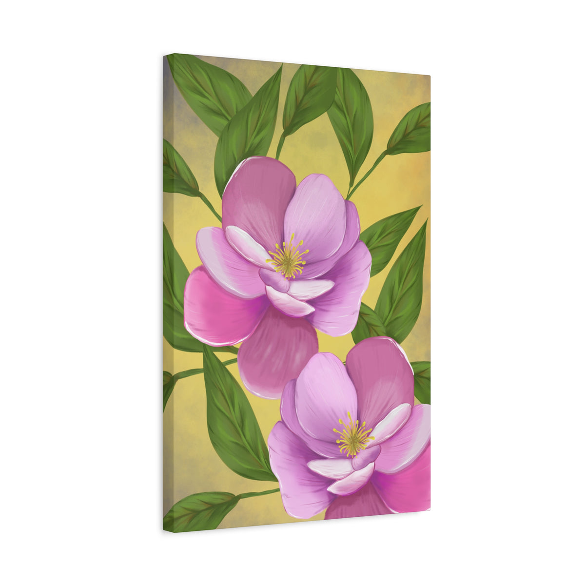 Matte Canvas, Stretched, 1.25" Tulips Pink and Purple Flowers