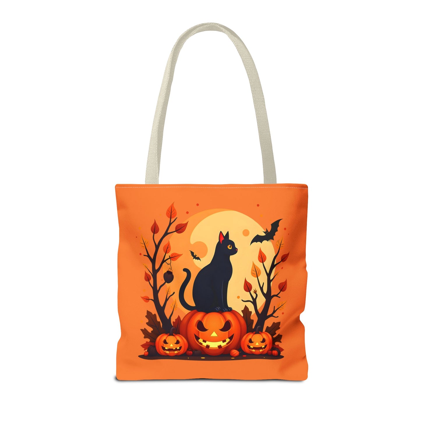Halloween Cat Tote Bag | Spooky Halloween Accessory, Trick or Treat, Gift for Cat Lovers, Fall Fashion Must-Have, Pumpkin Decor