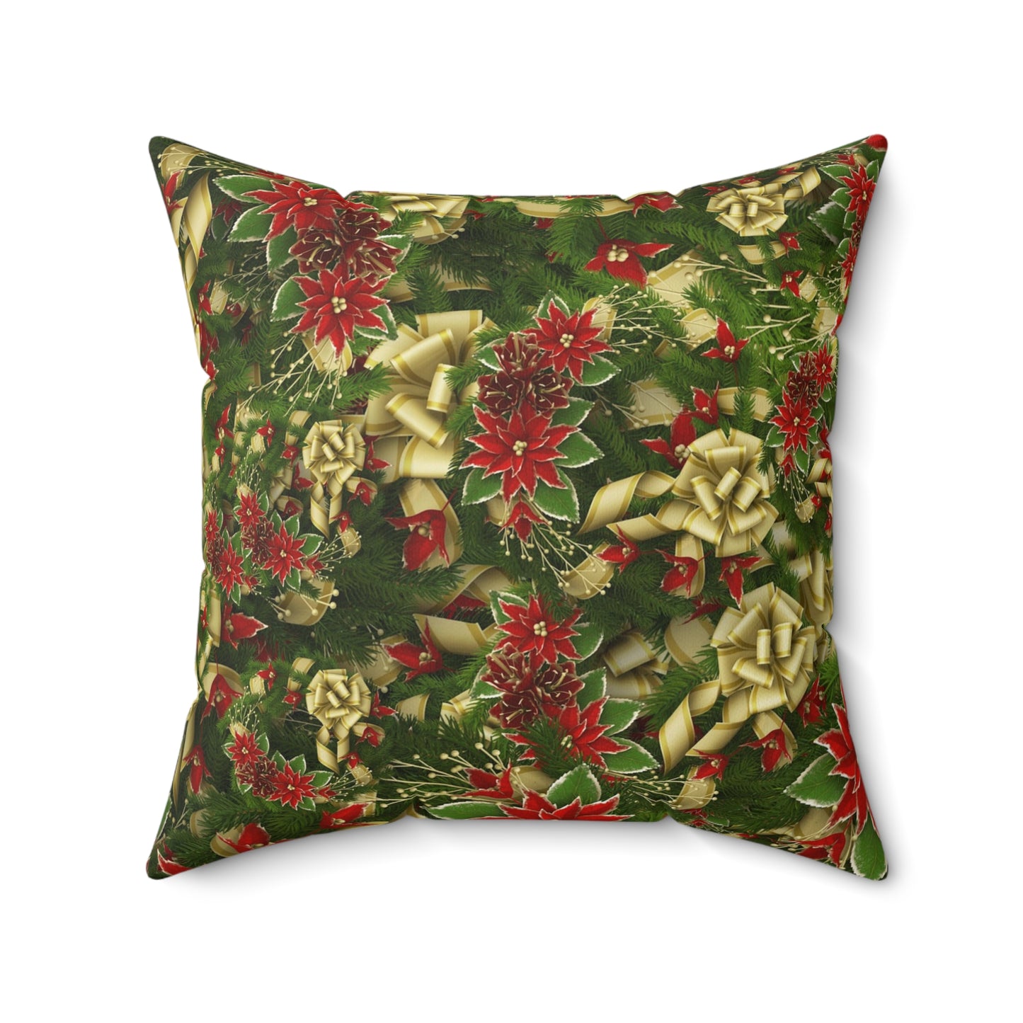 Festive Floral Throw Pillow | Christmas Decor, Holiday Cushion, Gift for Home, Seasonal Accent Pillow, Cozy Living Room