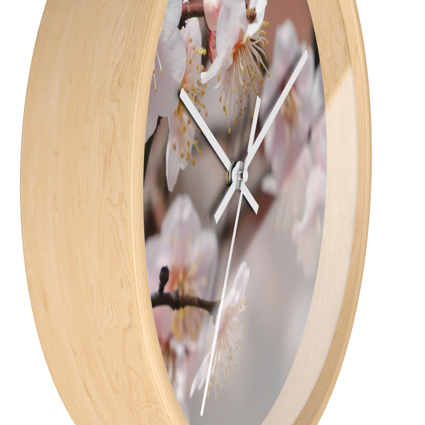 Elegant Floral Wall Clock, Spring Decor, Home Office Accessory