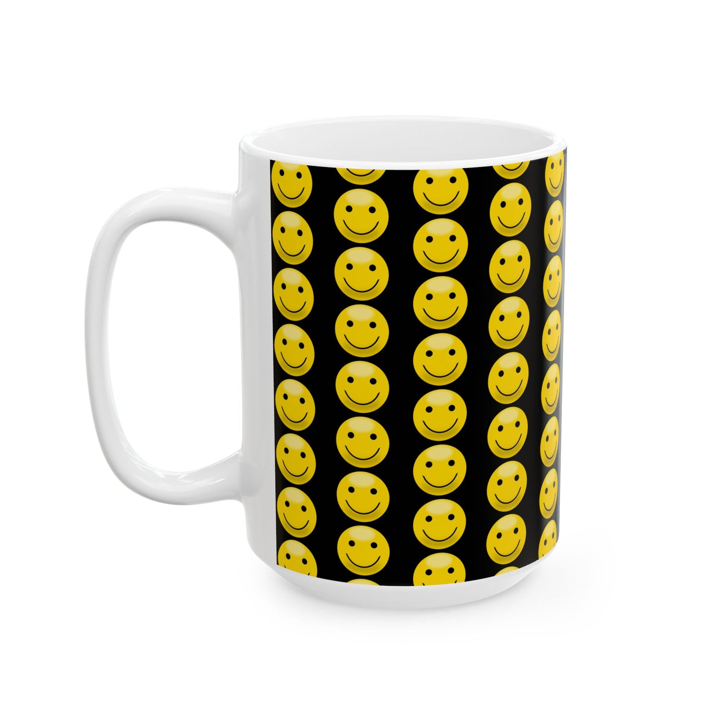 Smiley Face Ceramic Mug, Cheerful Coffee Cup for Happiness, Unique Gift for Friends, Birthday or Holiday Joy, Positive Vibes
