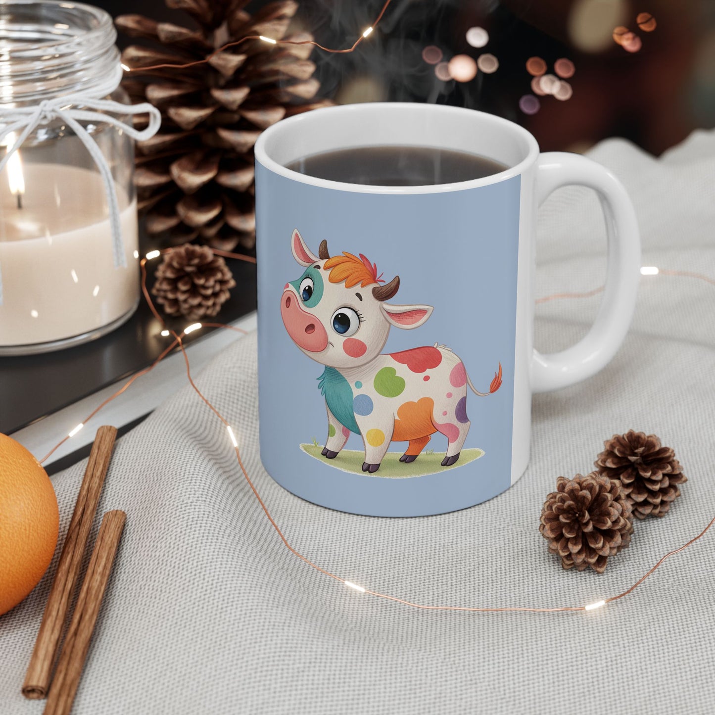 Cute Cow Ceramic Mug - Fun Farmhouse Drinkware, Animal Lovers Gift, Kitchen Decor, Birthday Present, Coffee Tea Cup